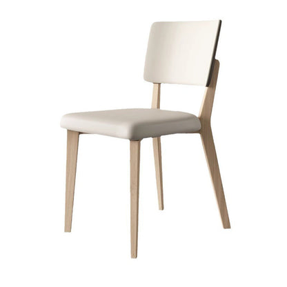 Contemporary Nordic Square PU Leather Solid Wood Frame Dining Chair Backrest For Dining Room