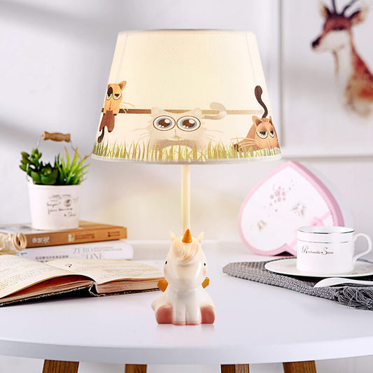 Nordic Fun Cartoon Pattern Resin Fabric Children 1-Light Table Lamp
