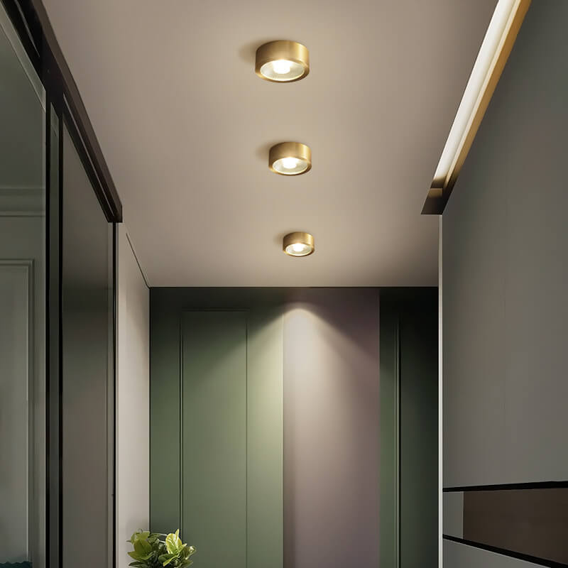 Nordic Light Luxury All Copper Ultra-thin LED Flush Mount Light