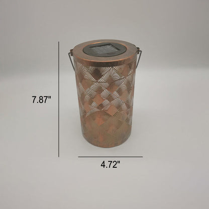 Solar Retro Iron Cylinder Outdoor LED Decorative Light