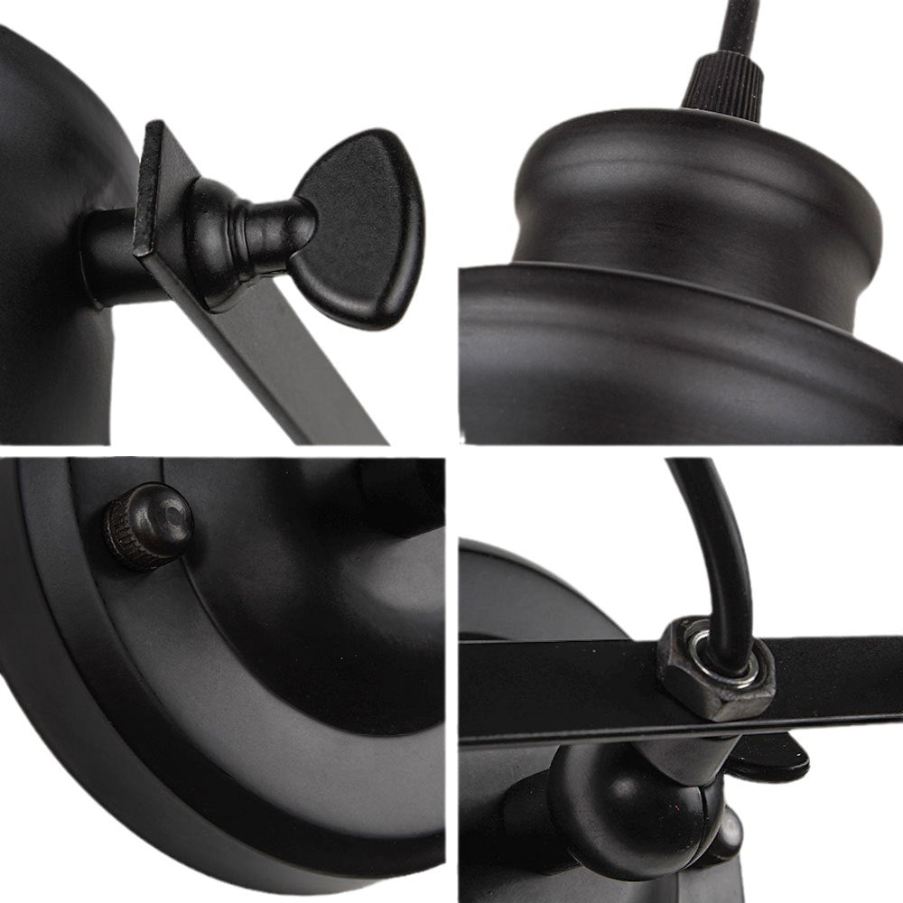 Contemporary Industrial Cylindrical Iron 1-Light Spotlight Wall Sconce Lamp For Living Room