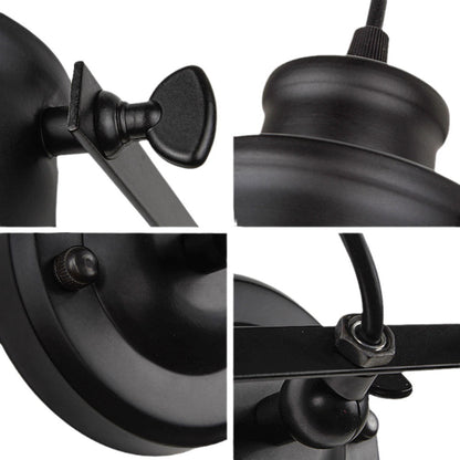 Contemporary Industrial Cylindrical Iron 1-Light Spotlight Wall Sconce Lamp For Living Room