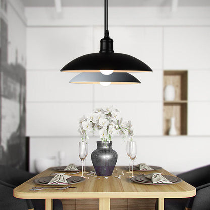 Industrial Simple Personality Wrought Iron Disc 1-Light Pendant Light
