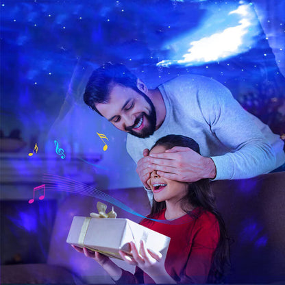 Modern Plastic LED Seven-color Sound-controlled Star Projection Light Night Light