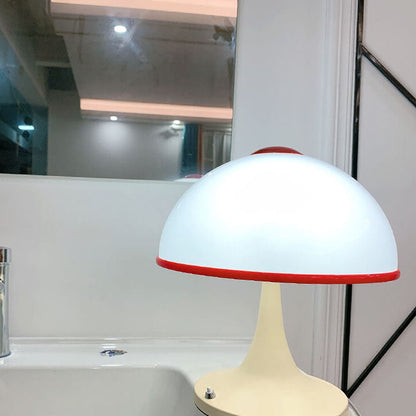 Modern Cream Mushroom Metal 1-Light Table Lamp