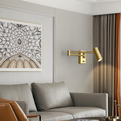 Nordic Luxury Copper Rotatable Eye Protection Reading LED Wall Sconce Lamp