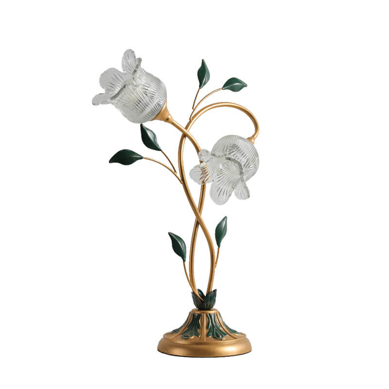 Modern Art Deco Flower Branch Leaf 1/2 Light Table Lamp For Bedroom