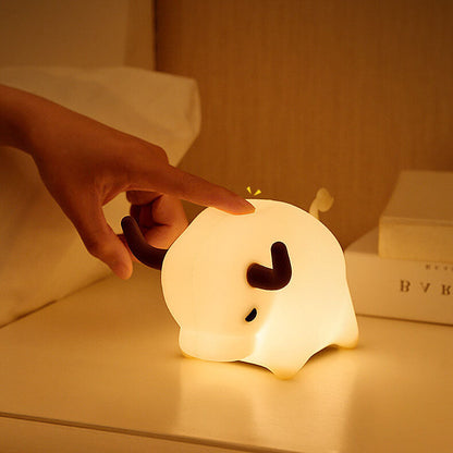 Animal Cow Silicone USB Timer Dimmable LED Night Light Table Lamp