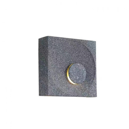 Contemporary Scandinavian Eclipse Square Cement 1-Light Wall Sconce Lamp For Bedroom
