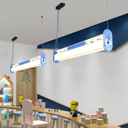 Modern Minimalist Straight Line Acrylic LED Island Light Pendant Light For Dining Room