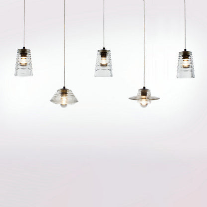 Modern Industrial Clear Glass Iron 1-Light Pendant Light