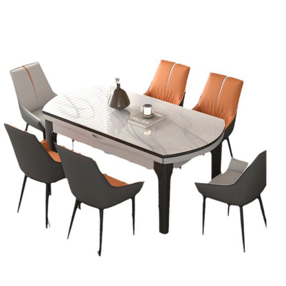 Contemporary Nordic Square Faux Leather Upholstered Dining Chair Backrest Armrest For Dining Room