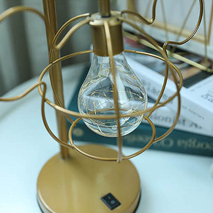 Creative Mouse Metal Cage LED Decorative Battery Table Lamp