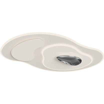 Modern Minimalist Round Square Cobblestone Iron Acrylic Resin LED Flush Mount Ceiling Light For Bedroom