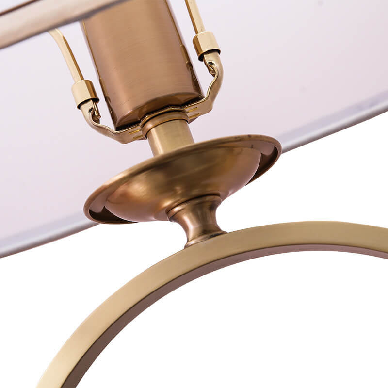 Modern Chinese Brass Ring Base Fabric 1-Light Table Lamp