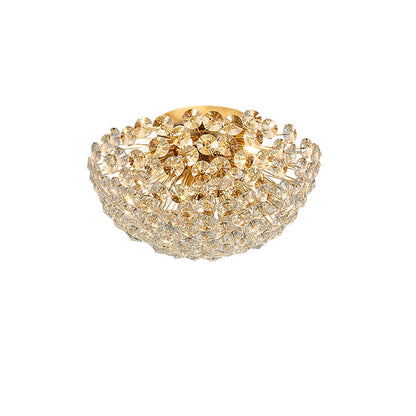 Contemporary Creative Dandelion Aluminum Crystal 4/5/6/ Light Flush Mount Ceiling Light For Living Room