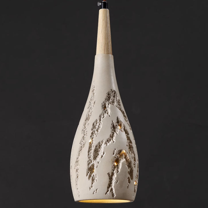 Contemporary Retro Conical High Mixed Clay 1-Light Pendant Light For Bedroom