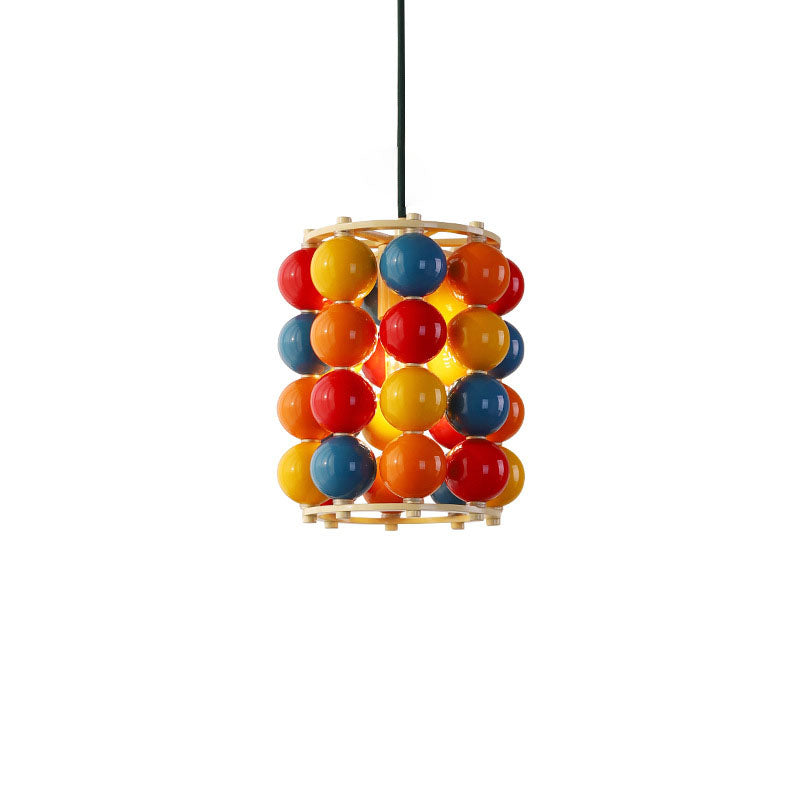 Contemporary Scandinavian Colorful Magic Bean Iron 1-Light Pendant Light For Living Room