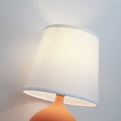 Nordic Fabric Shade Color Ceramic Base 1-Light Table Lamp
