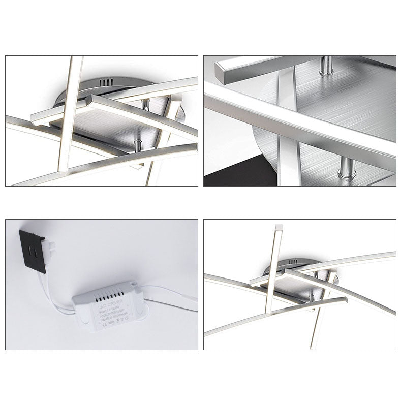 Modern Minimalist Line Geometry LED Semi-Flush Mount Ceiling Light