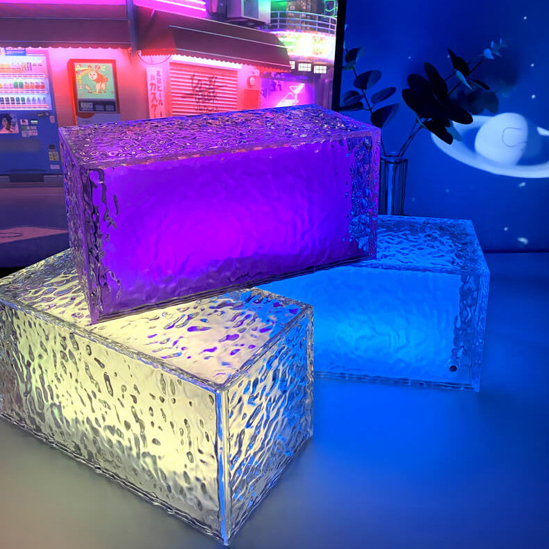 Creative Ice Cube Acrylic RGB LED Decorative Table Lamp