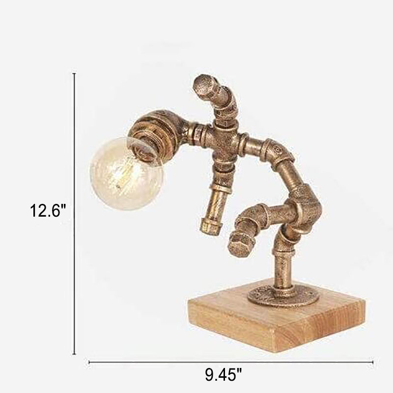 Retro Industrial Robot Eye Protection Iron 1-Light Table Lamp