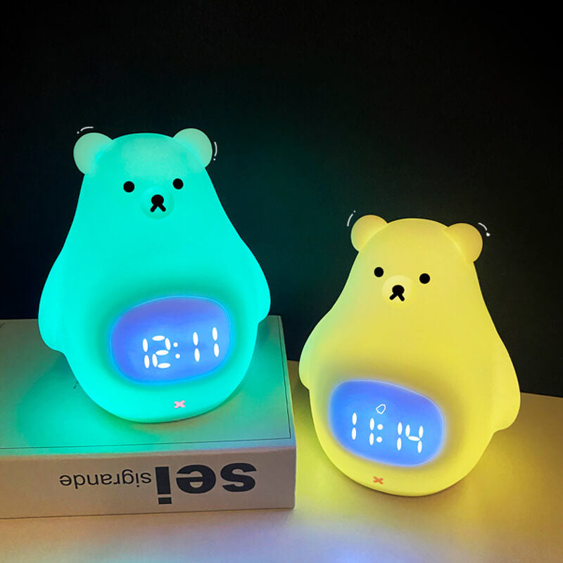 Cartoon Big White Bear Timer Alarm Clock LED Night Light