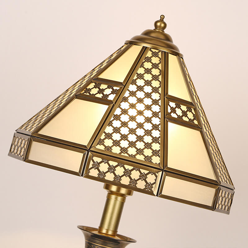 Modern Chinese Luxury Glass Copper 1-Light Table Lamp