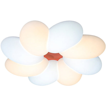 Contemporary Creative Cream Acrylic Petal Shape LED Flush Mount Ceiling Light For Bedroom