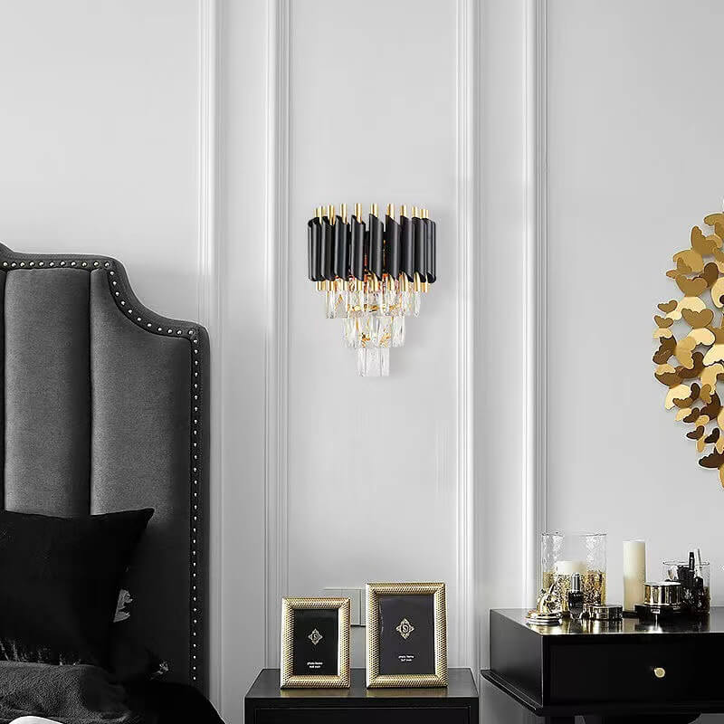 Modern Light Luxury Crystal 2-Light Wall Sconce Lamp