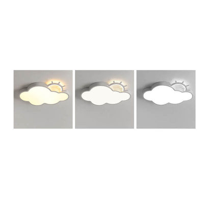 Nordic Minimalist Cloudy Sun LED Kids Flush Mount Ceiling Light