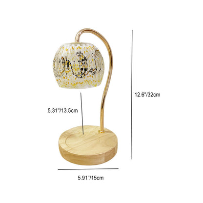 Japanese Style Creative Glass Spherical 1-Light Melting Wax Table Lamp