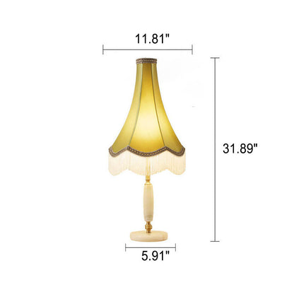 French Retro Court Tassel Copper 1-Light Table Lamp