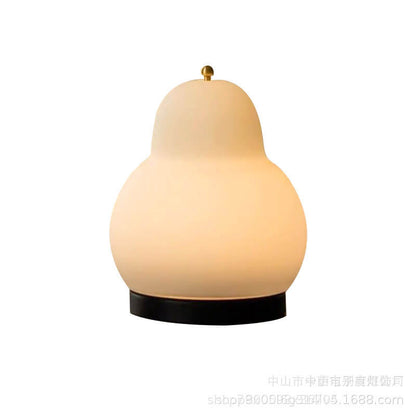 フレンチクリーム ペアシェイプ LED 充電式タッチテーブルランプ