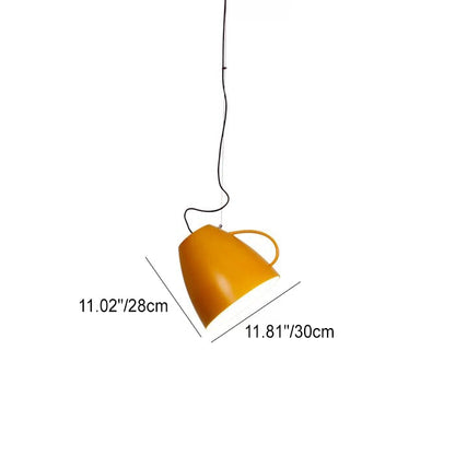Contemporary Nordic Cup Shape Iron 1-Light Pendant Light For Living Room