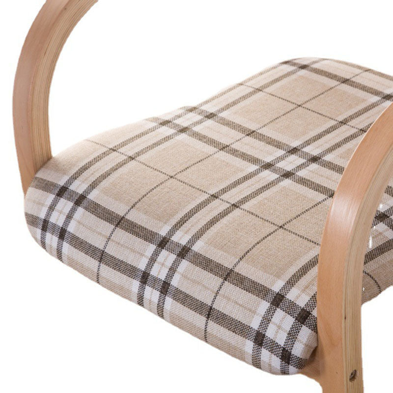 Contemporary Nordic Wood Cotton Linen Fabric PU Leather Velvet Sponge Square Dining Chair Backrest Armrest For Dining Room