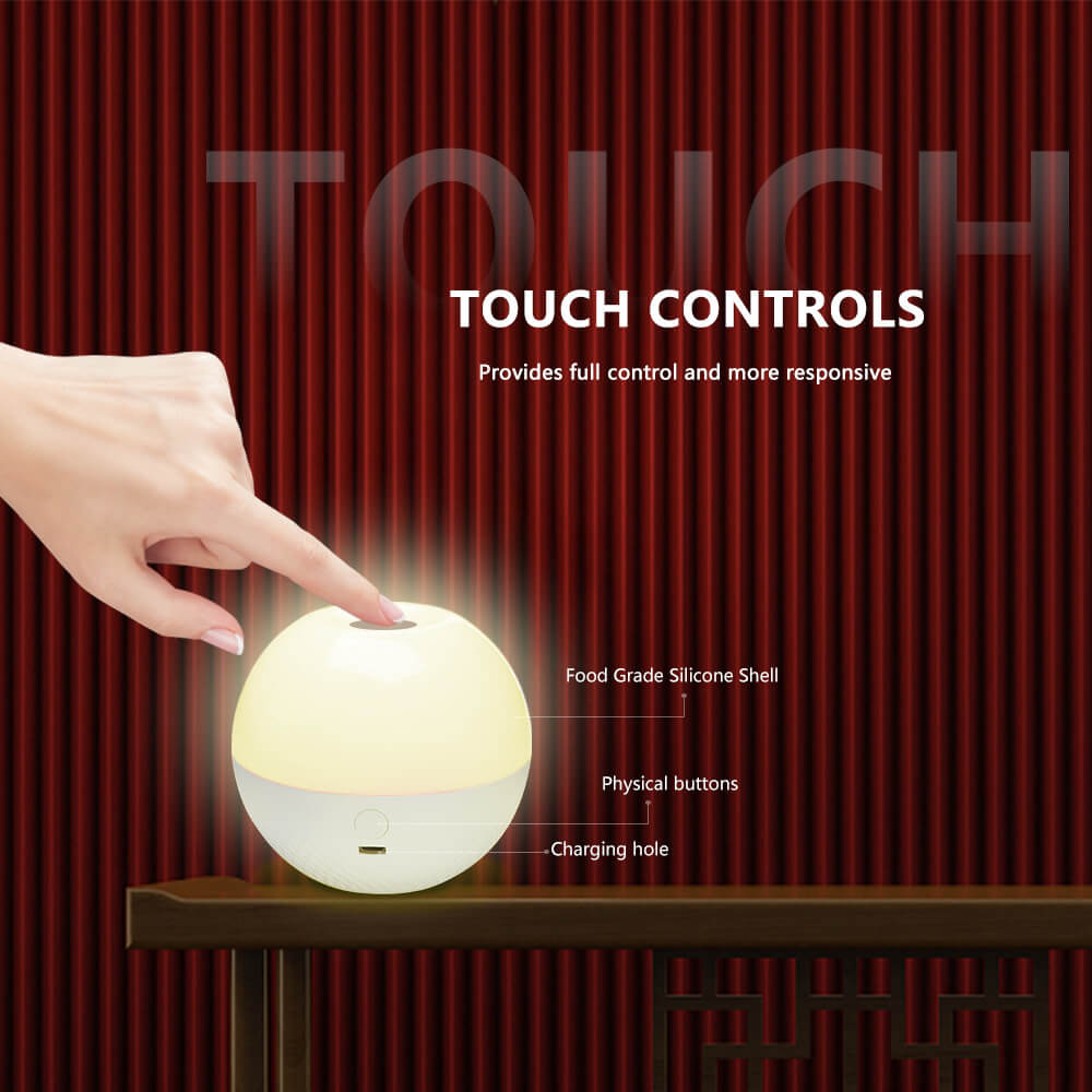 LED Round Ball Night Light 16 Color Remote Control Touch  Table Lamp