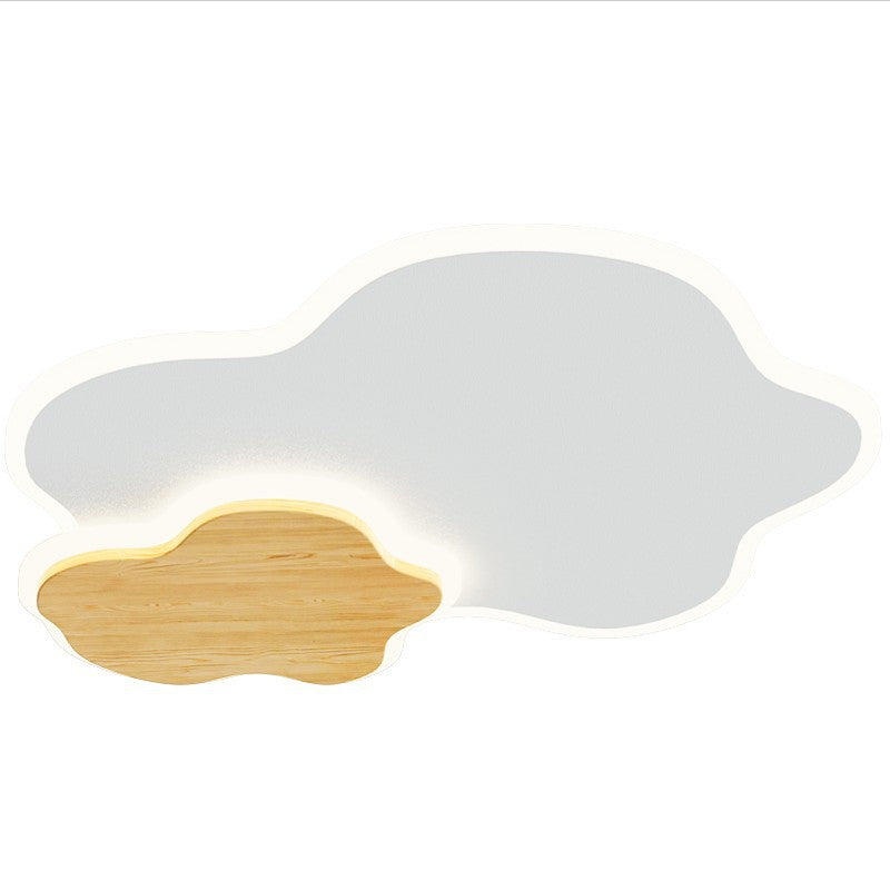 Japanese Minimalist Cloud Log Acrylic LED Flush Mount Lighting