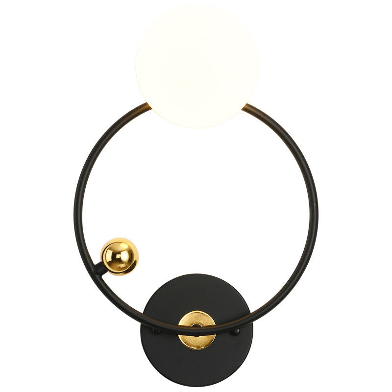 Nordic Minimalist Round Ball Iron Glass 1-Light Wall Sconce Lamp