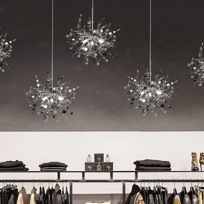 Contemporary Nordic Creative Art Stainless Steel 3-Light Chandelier For Living Room
