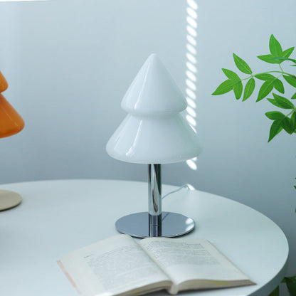 Modern Art Deco Iron Glass Christmas Tree LED Table Lamp For Bedroom
