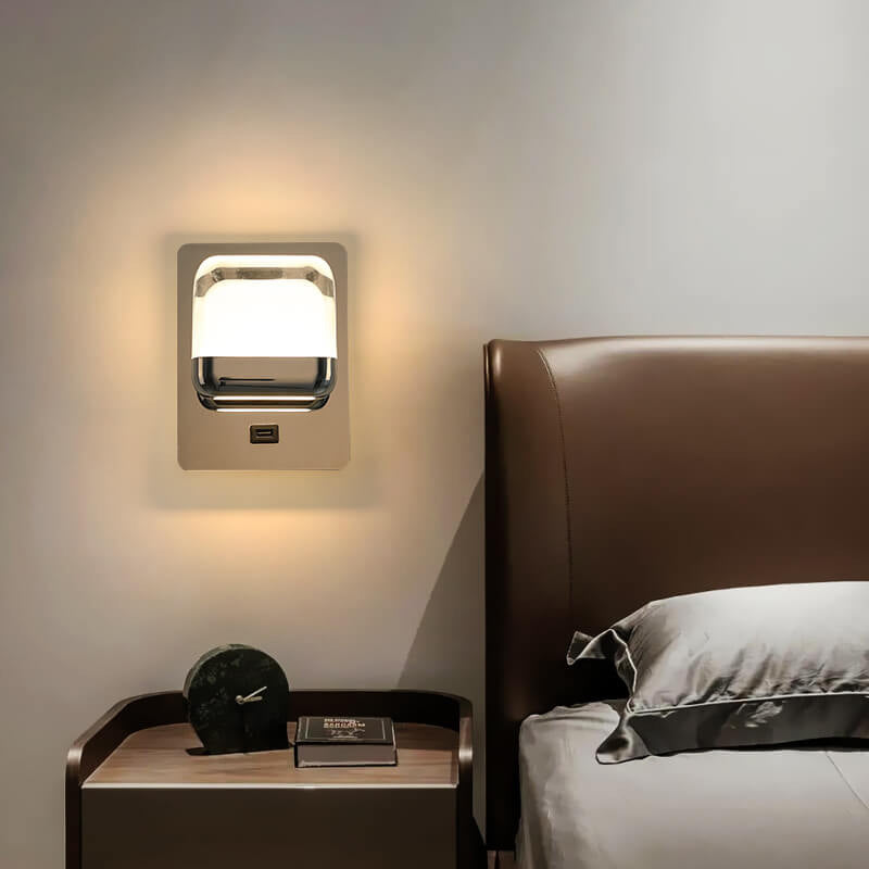 مصباح حائط LED مربع الشكل مصنوع من الأكريليك بتصميم عصري وبسيط من الفولاذ المقاوم للصدأ 