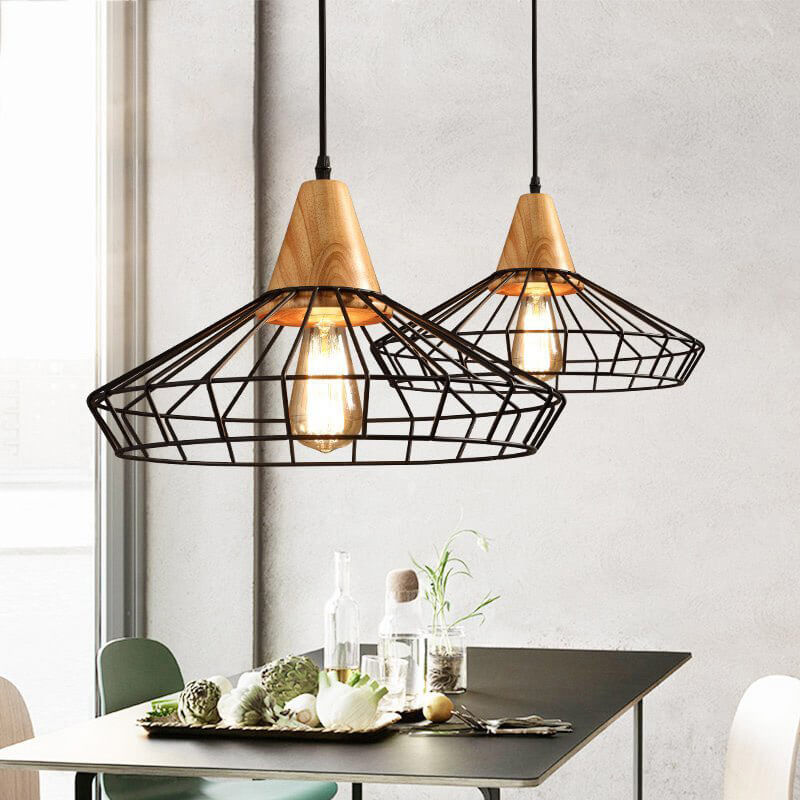 Scandinavian Minimalist Willow Iron 1-Light Pendant Light