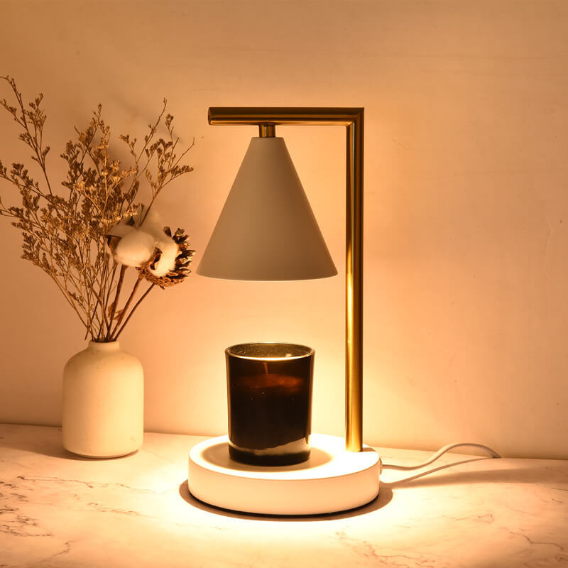 Simple Cone Shade Right Angle Arm 1-Light Melting Wax Table Lamp