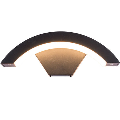 Contemporary Industrial Waterproof Human Sensor Aluminum Moon Shape LED Wall Sconce Lamp For Outdoor Patio