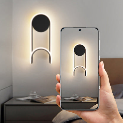 مصباح حائطي عصري من الحديد والألومنيوم والأكريليك بتصميم دائري مع خطاف LED لغرفة النوم 