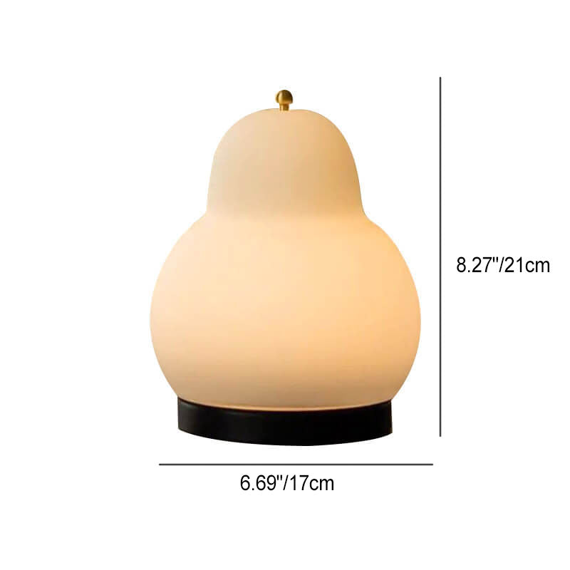 フレンチクリーム ペアシェイプ LED 充電式タッチテーブルランプ