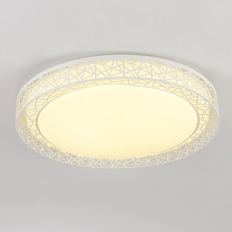 Modern Creative Round Bird's Nest Iron LED Flush Mount Ceiling Light