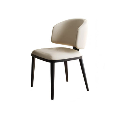 Modern Minimalist Synthetic leather Iron Sponge Square Dining Chair Backrest For Dining Room