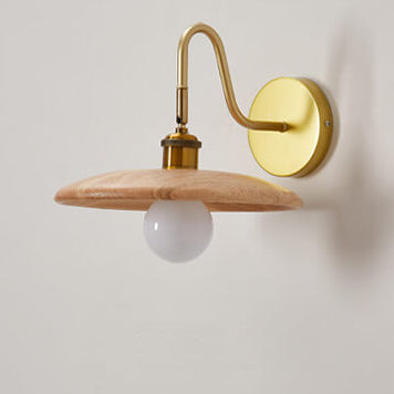 Modern Wooden Japanese Tray Shaped 1-Light Wall Sconce Lamp